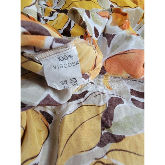 Primavera Firenze Womens Floral 3/4 Sleeve Button Down Blouse Size 3 (M/L) Italy - Picture 4 of 8